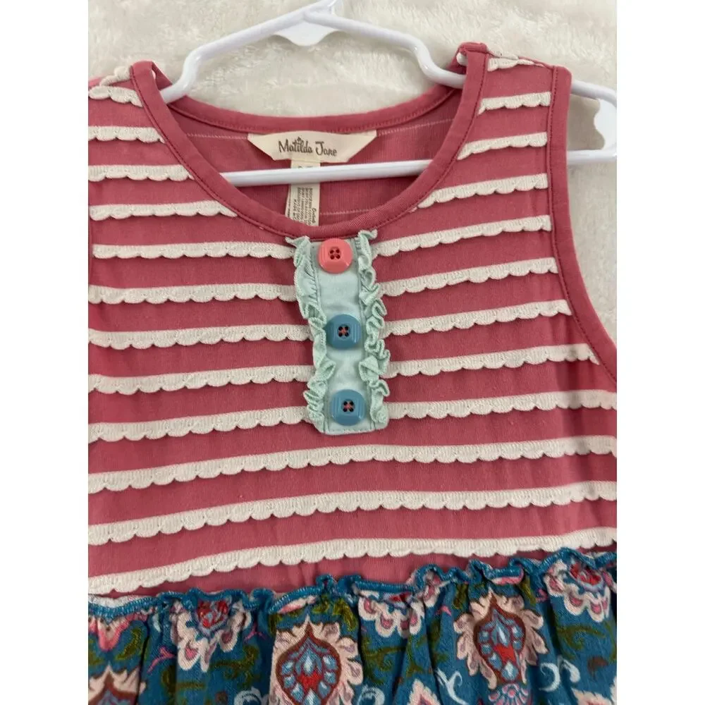 Matilda Jane Enchanted Garden Covington Dress 6 Girls Ruffle